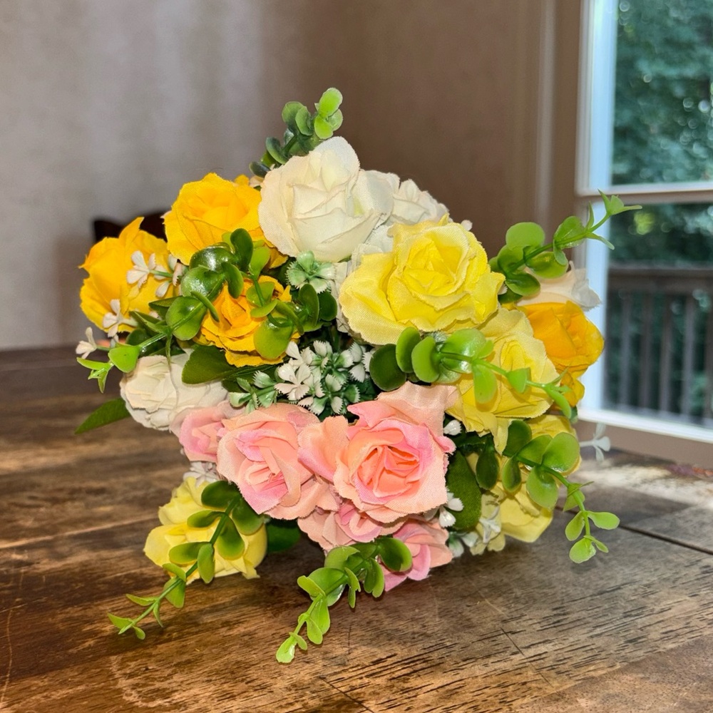 Artificial Peony Flowers Bouquet 2 Bundles Fake Flowers